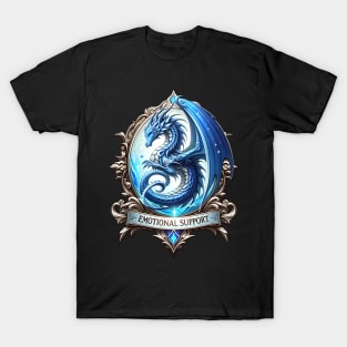 Emotional Support Blue Dragon Badge T-Shirt